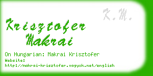 krisztofer makrai business card